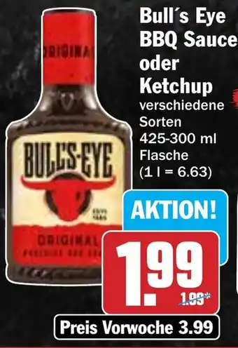 Hit Bull's Eye BBQ Sauce oder Ketchup Angebot