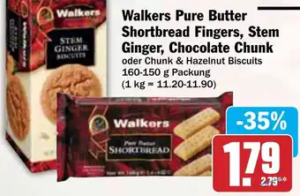 Hit Walkers Pure Butter Shortbread Fingers, Stem Ginger, Chocolate Chunk Angebot