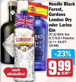 Hit Needle Black Forest, Gordons London Dry oder Larios Gin Angebot