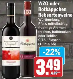 Hit WZG oder Rotkäppchen Rebsortenweine Angebot