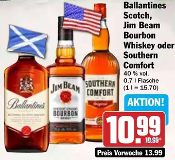 Hit Ballantines Scotch, Jim Beam Bourbon Whiskey oder Southern Comfort Angebot