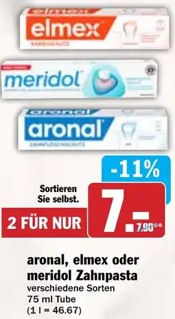 Hit aronal, elmex oder meridol Zahnpasta Angebot