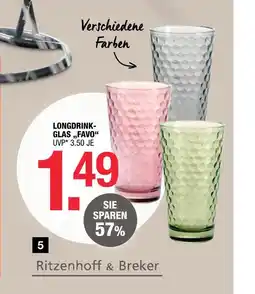 Hofmeister Ritzenhoff & breker longdrink-glas favo Angebot