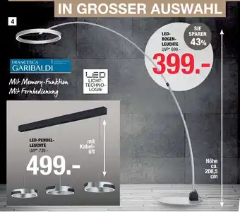 Hofmeister Francesca garibaldi led-bogen-leuchte oder led-pendel-leuchte Angebot