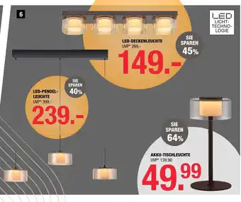 Hofmeister Led licht-technologie led-deckenleuchte, led-pendelleuchte, akku-tischleuchte Angebot