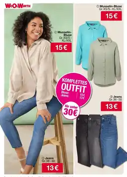 Woolworth Woolworth musselin-bluse oder jeans Angebot