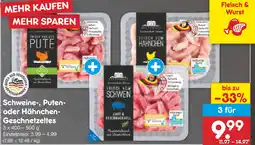 Netto Marken-Discount Schweine-, Puten- oder Hähnchen- Geschnetzeltes Angebot