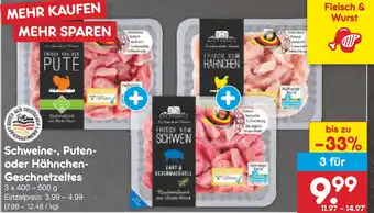 Netto Marken-Discount Schweine-, Puten- oder Hähnchen- Geschnetzeltes Angebot