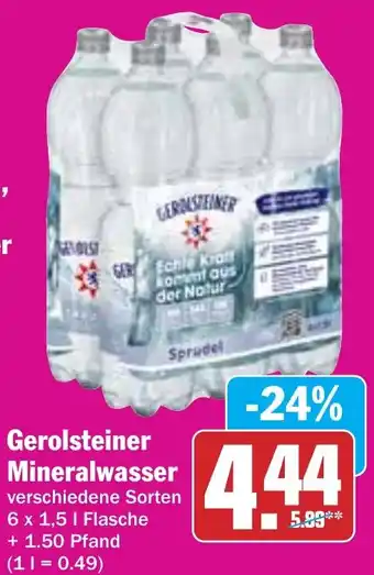 Hit Gerolsteiner Mineralwasser Angebot