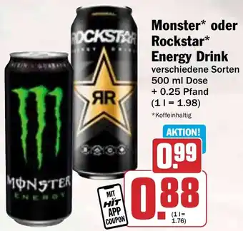 Hit Monster oder Rockstar Energy Drink Angebot