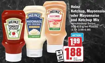 Hit Heinz Ketchup, Mayonnaise oder Mayonnaise und Ketchup Mix Angebot