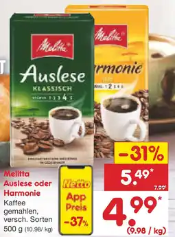 Netto Marken-Discount Melitta Auslese oder Harmonie Kaffee Angebot