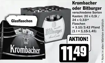 Hit Krombacher oder Bitburger Angebot