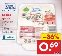 Netto Marken-Discount GUTES Land Speisequark Angebot