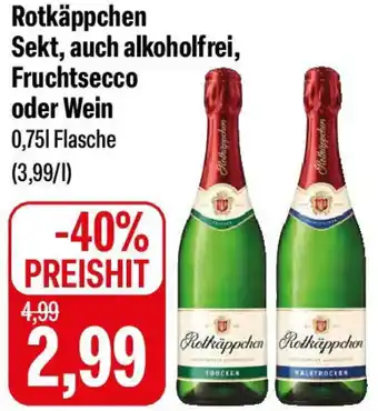 Feneberg Rotkäppchen Sekt, auch alkoholfrei, Fruchtsecco oder Wein Angebot