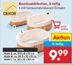 Netto Marken-Discount DEKOR Bambuskörbchen, 3-teilig Angebot