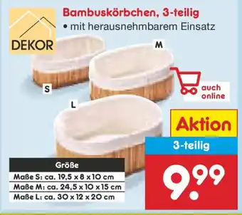 Netto Marken-Discount DEKOR Bambuskörbchen, 3-teilig Angebot