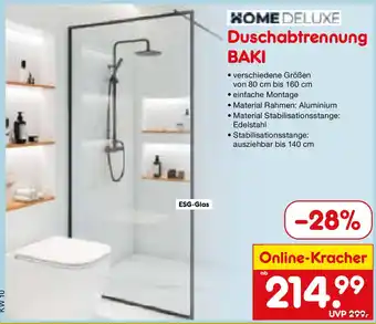 Netto Marken-Discount HOME DELUXE Duschabtrennung BAKI Angebot