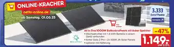 Netto Marken-Discount All in One 1000W Balkonkraftwerk mit Anker Speicher Angebot