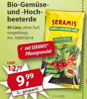 Sonderpreis Baumarkt SERAMIS Bio-Gemüse- und -Hoch- beeterde Angebot