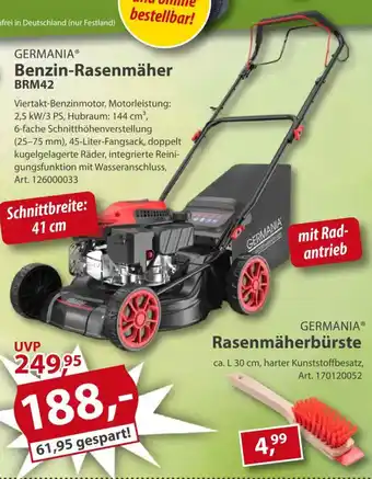 Sonderpreis Baumarkt GERMANIA Benzin-Rasenmäher BRM42 Angebot