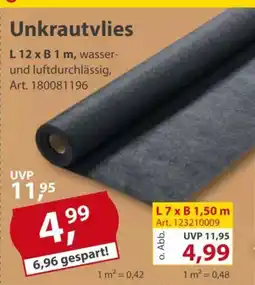 Sonderpreis Baumarkt Unkrautvlies Angebot