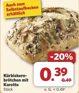 Combi Kürbiskern- brötchen mit Karotte Stück Angebot