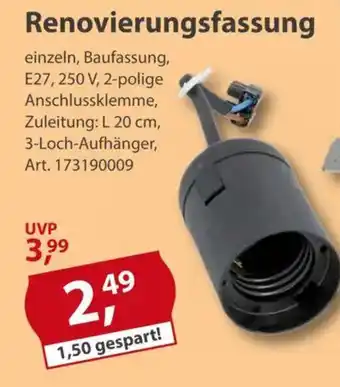 Sonderpreis Baumarkt Renovierungsfassung Angebot