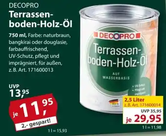 Sonderpreis Baumarkt DECOPRO Terrassenboden-Holz-Ol Angebot