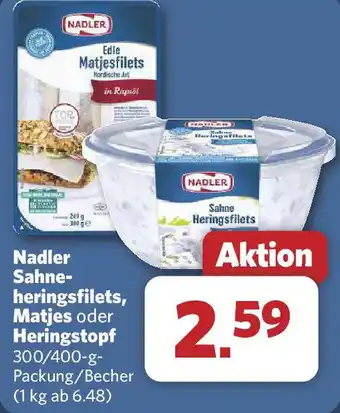 Combi Nadler Sahne- heringsfilets, Matjes oder Heringstopf Angebot