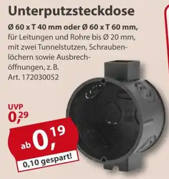 Sonderpreis Baumarkt Unterputzsteckdose Angebot