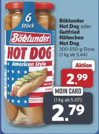 Combi Böklunder Hot Dog oder Gutfried Böklunder Hähnchen Angebot