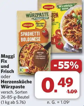 Combi Maggi Fix und Frisch oder Herzensküche Würzpaste Angebot