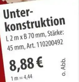 Sonderpreis Baumarkt Unterkonstruktion Angebot