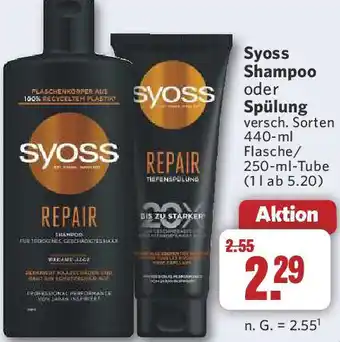 Combi Syoss Shampoo oder Spülung Angebot