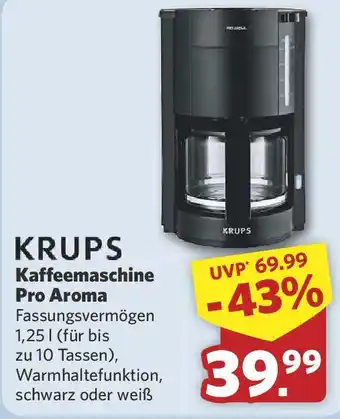 Combi KRUPS Kaffeemaschine Pro Aroma Angebot