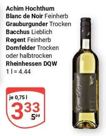 Globus Achim Hochthurn Blanc de Noir Feinherb Grauburgunder Trocken Angebot