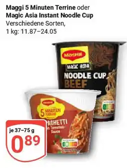 Globus Maggi 5 Minuten Terrine oder Magic Asia Instant Noodle Cup Angebot