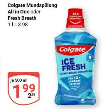 Globus Colgate Mundspülung All in One oder Fresh Breath Angebot