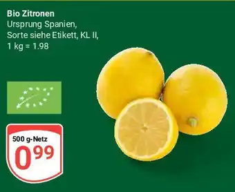 Globus Bio Zitronen Angebot