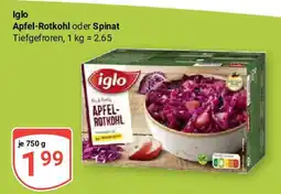 Globus Iglo Apfel-Rotkohl oder Spinat Angebot