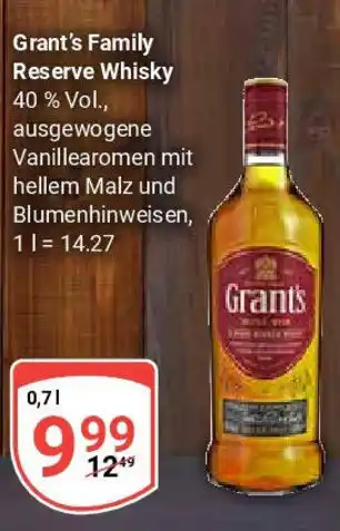 Globus Grant's Family Reserve Whisky Angebot