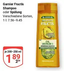 Globus Garnier Fructis Shampoo oder Spülung Angebot