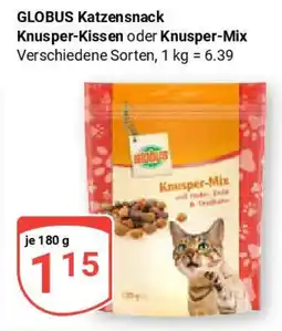 Globus GLOBUS Katzensnack Knusper-Kissen oder Knusper-Mix Angebot