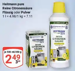 Globus Heitmann pure Reine Citronensäure Flüssig oder Pulver Angebot