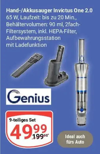 Globus Genius Hand-/Akkusauger Invictus One 2.0 Angebot