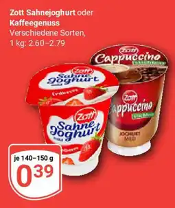 Globus Zott Sahnejoghurt oder Kaffeegenuss Angebot