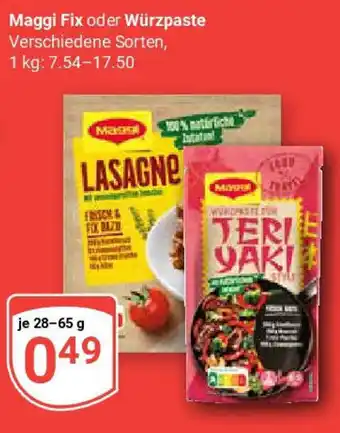 Globus Maggi Fix oder Würzpaste Angebot