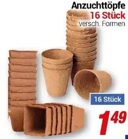 CENTERSHOP Anzuchttöpfe 16 Stück Angebot