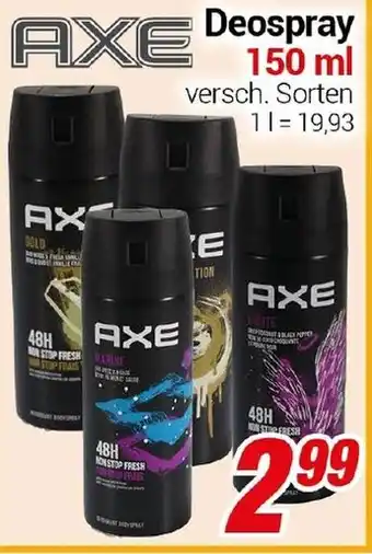 CENTERSHOP AXE Deospray Angebot